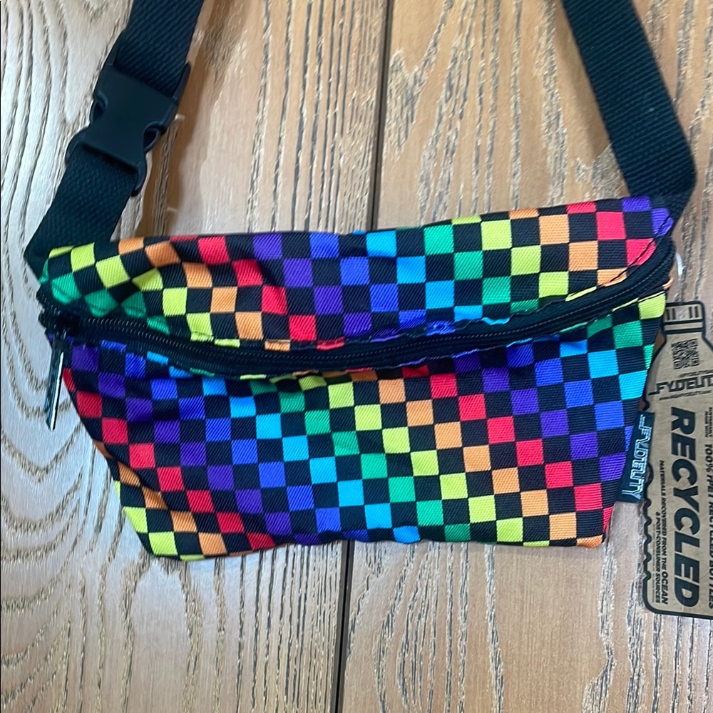 NWT - Colorful Checkered Fanny Pack